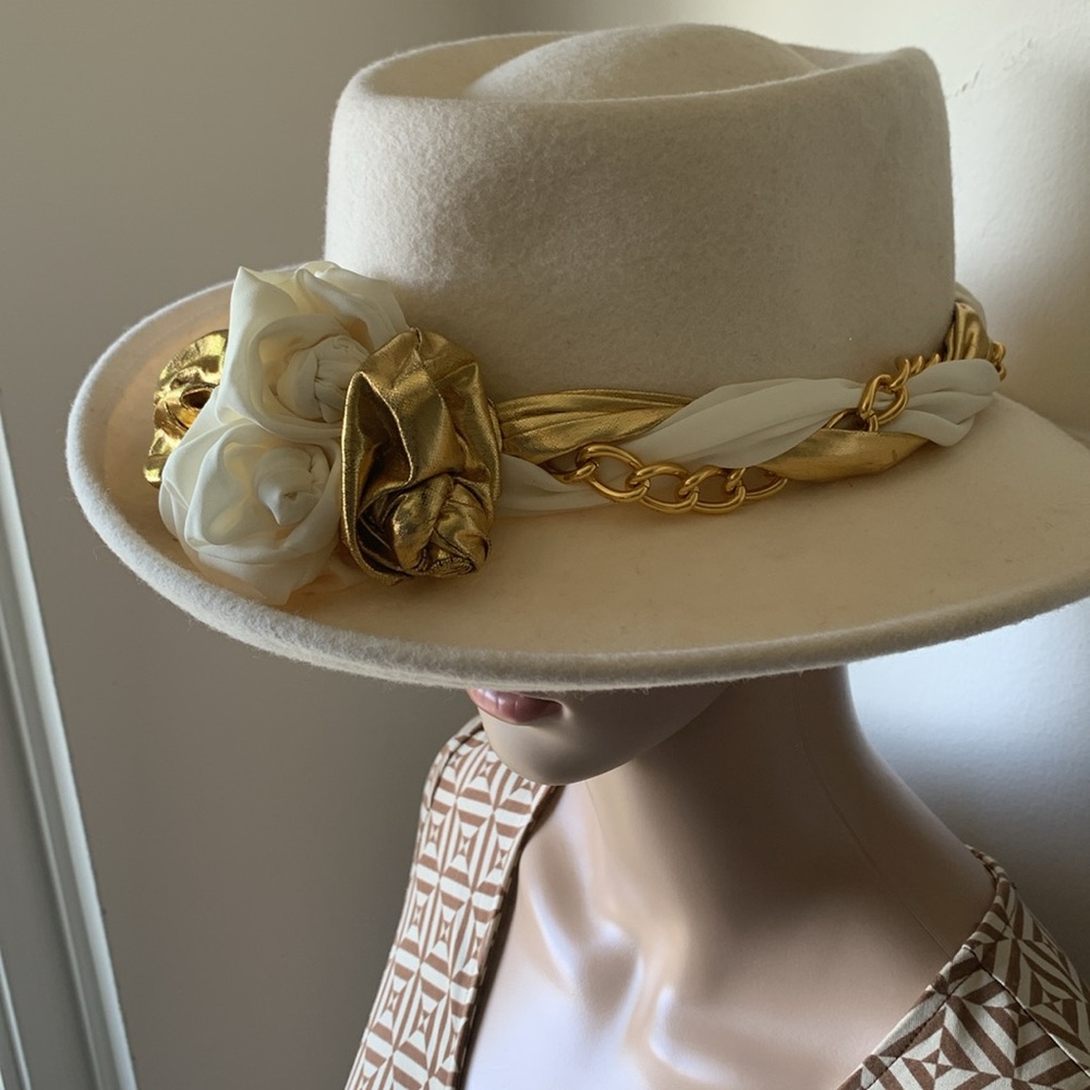 Vintage 100% Wool off/white hat - Picture 11 of 11